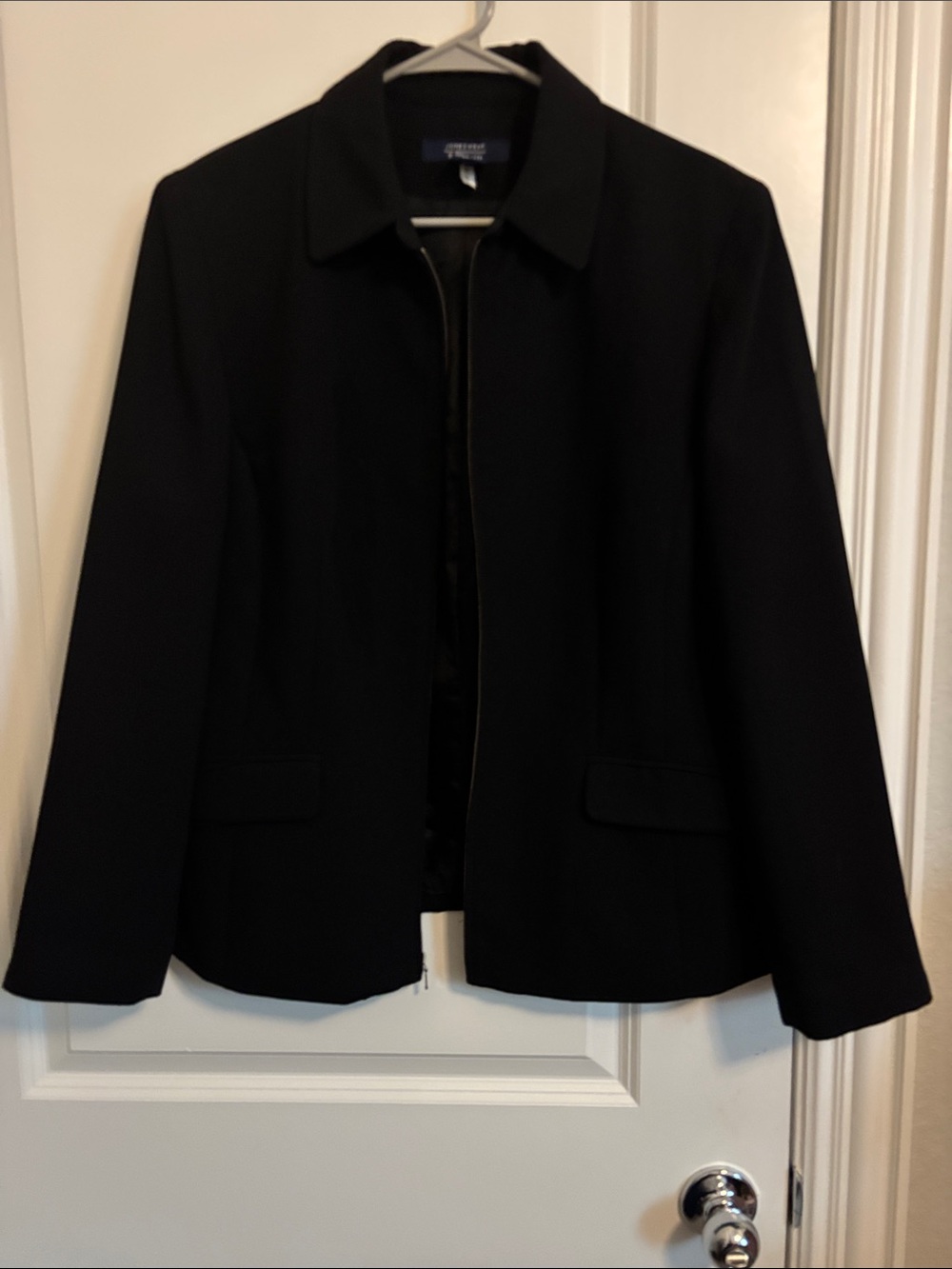 Jones Wear Black Women's Tailored  Zip Up Blazer Jacket 14 #151J